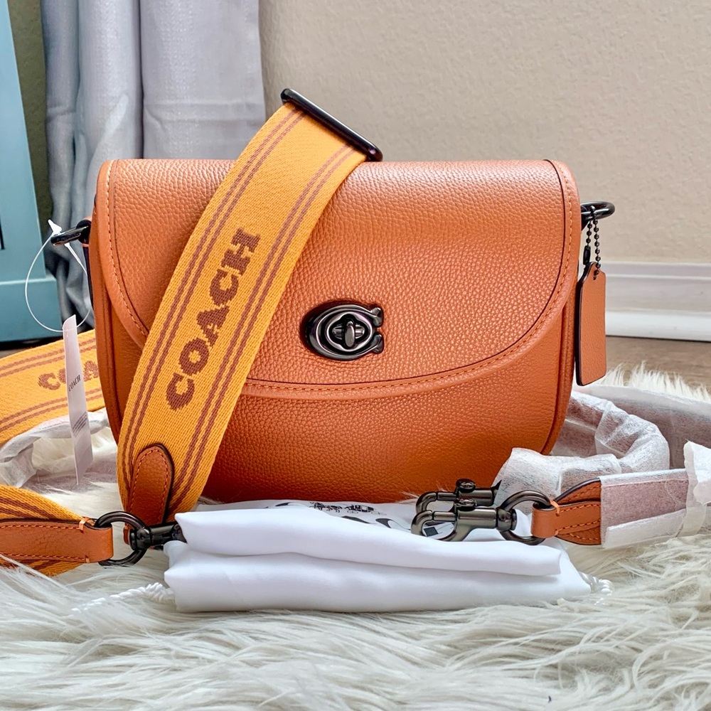Coach Willow Saddle Bag With Leather And Web Straps - Picture 5 of 17